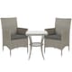 image 1 of Outsunny Rattan Bistro Set Garden Chair Table Patio Outdoor, Light Grey