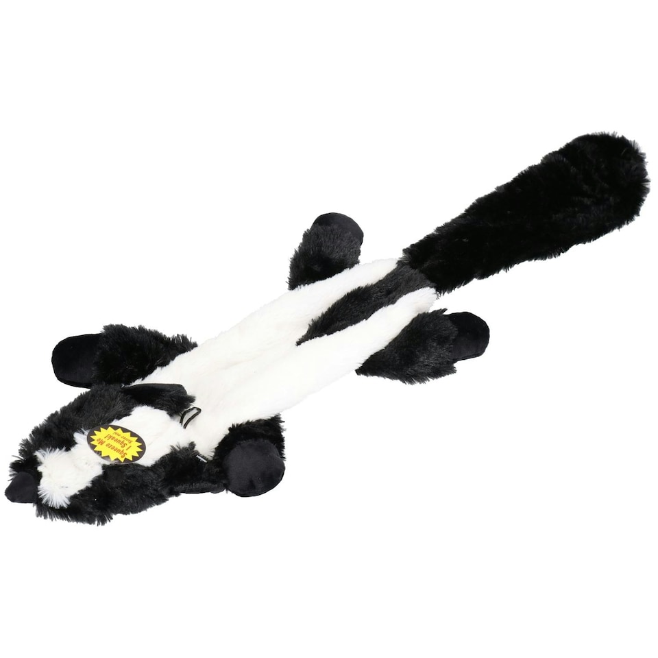 image 1 of Plush Super Soft Unstuffed Skunk Dog Toy With Squeak 8x10x58cm