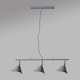 image 4 of ValueLights 3 Way Suspended Ceiling Light With Grey Silver Metal Cone Shades | Grey