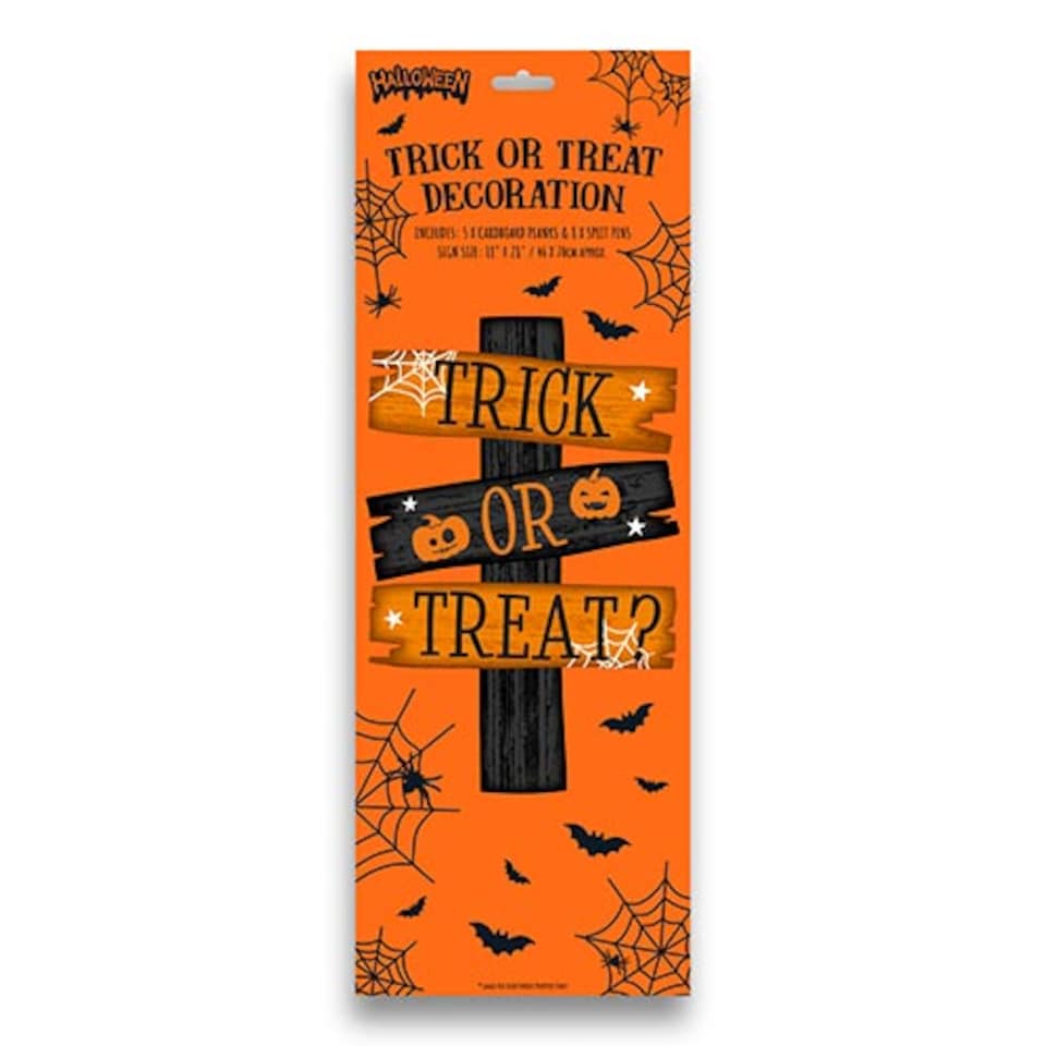 image 1 of Trick or Treat Halloween Cardboard Decoration Sign 70cm