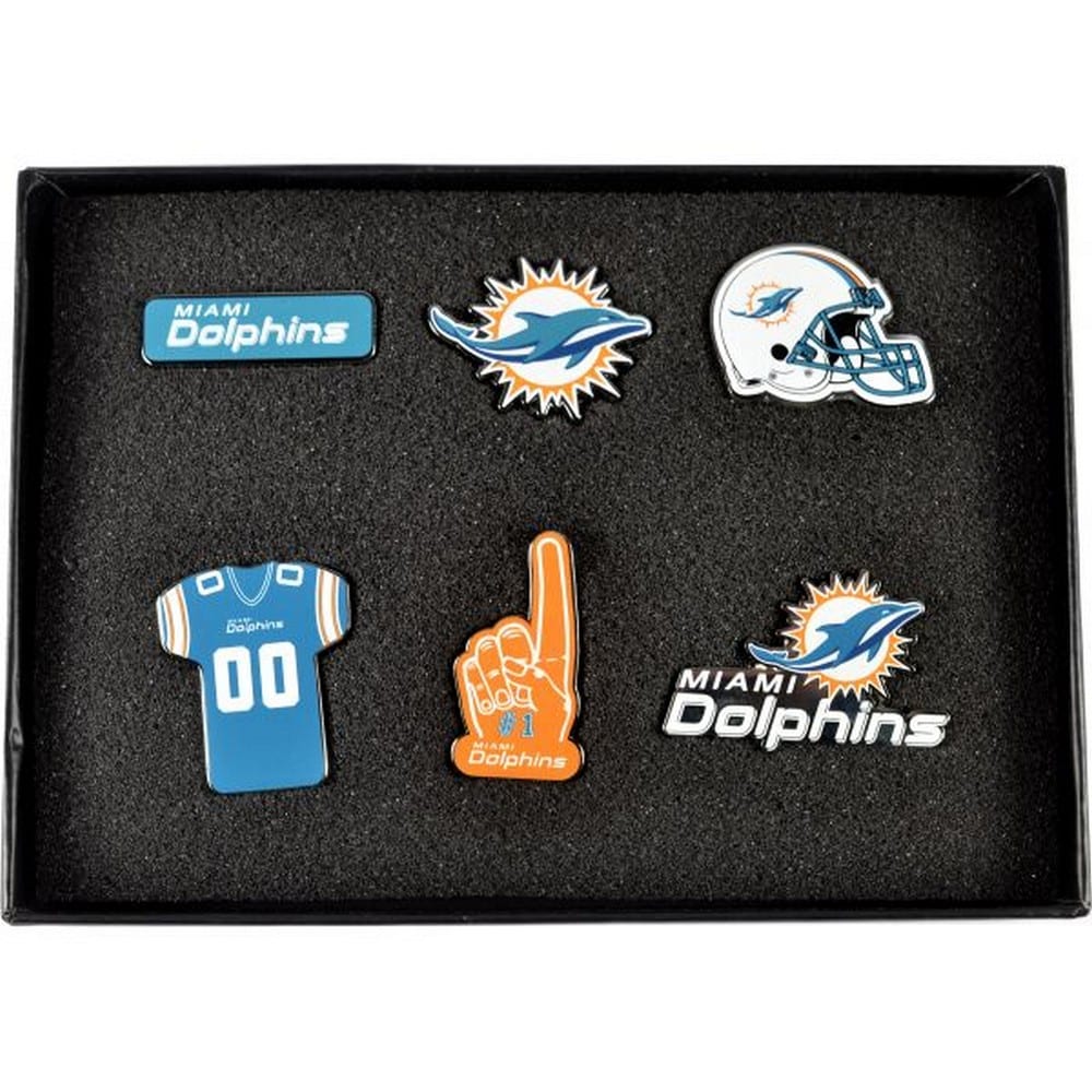 Miami Dolphins Executive Badge Set (Pack of 6) Multi Multicoloured 1