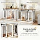 image 4 of PawHut Dog Crate Furniture for Large Dogs, Double Dog Cage for Small Dogs, White