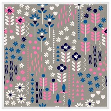 Selection of flowers in pink, blue & white (Picutre Frame) White | L