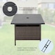 image 10 of COSTWAY Rattan Umbrella Side Table Outdoor Garden Table Brown