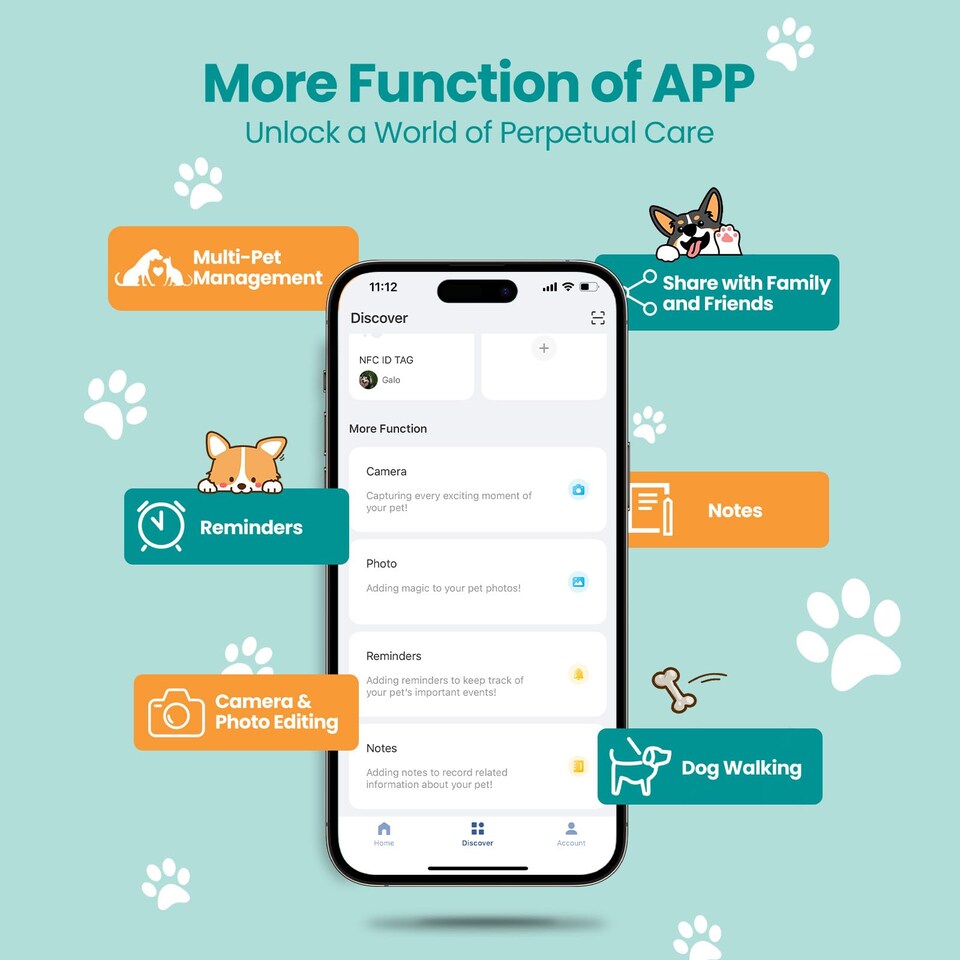 image 1 of AirTag Holder & Collar for Pets GPS Tag & App with Smart QR ID