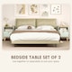 image 3 of HOMCOM Modern Nightstand Set of 2, Bedside Table with Drawer and Open Shelf