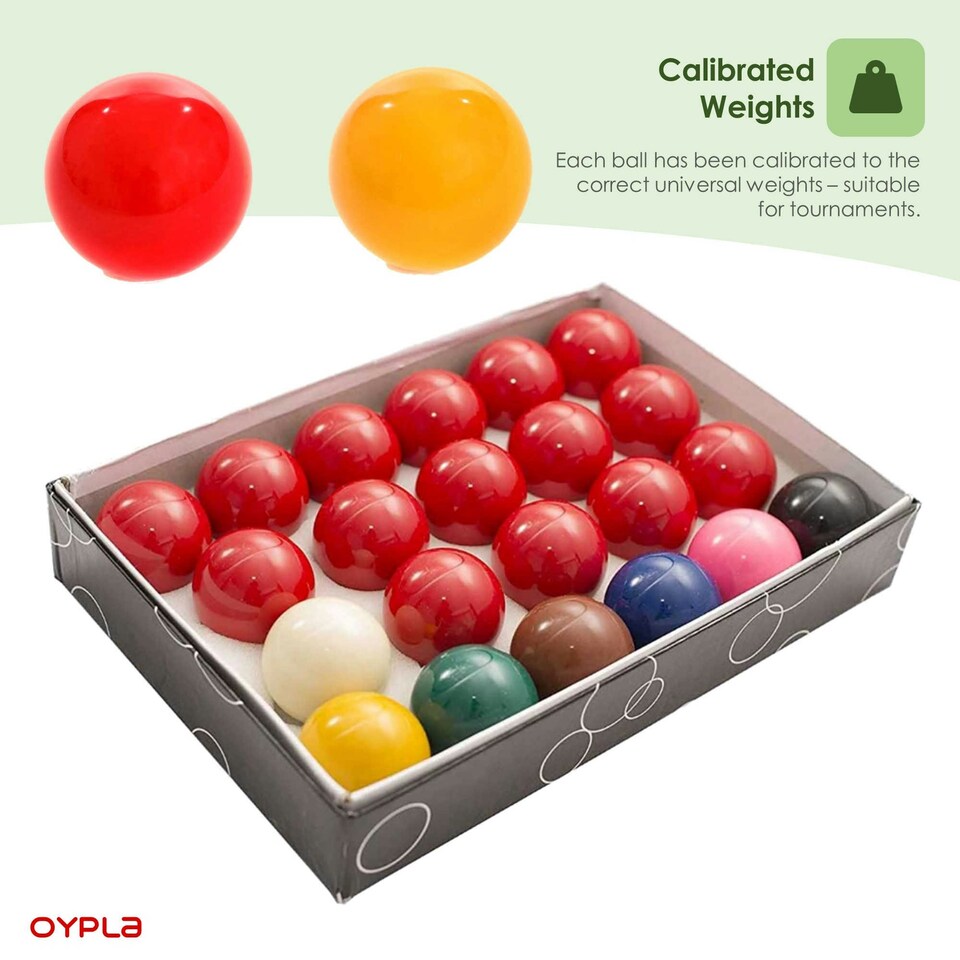image 1 of Oypla Full Size Regulation 22 Snooker Billiard Ball Set 2 1/16" Multi