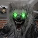 image 8 of HOMCOM Halloween Skeleton Werewolf Animatronic Prop with Light Up Eyes