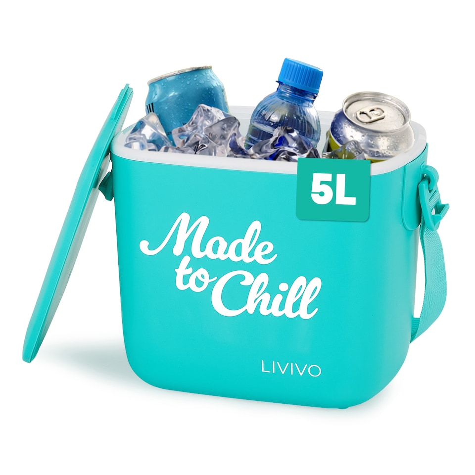 image 1 of LIVIVO Cool Box 5L Lightweight Portable Foam Insulation Carrying Strap - Turquoise