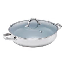 Cooks Professional Stainless Steel Non-Stick Saute Pan 30cm with Lid for All Hobs