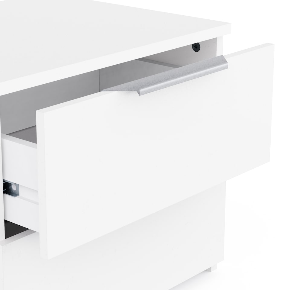image 1 of FURNICOMP Chicago 2 Drawer Bedside Table - Matt White