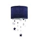 image 1 of Soft Midnight Blue Velvet Pendant Lamp Shade with Hanging Felt Stars and Clouds | Blue | 12"