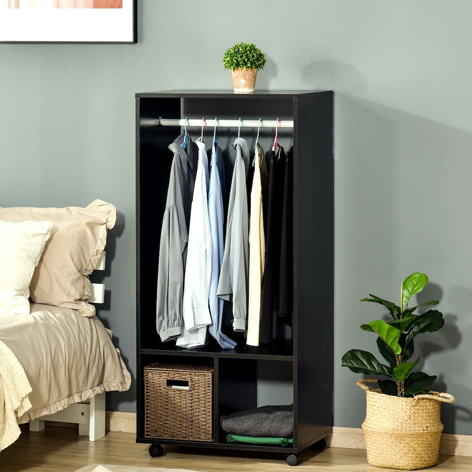 image 1 of HOMCOM Open Wardrobe Clothes Rail Bedroom Clothes Storage Rod