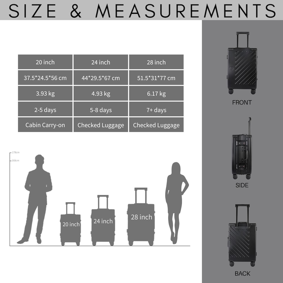 image 1 of Zipperless Polycarbonate Suitcase, Hard Shell, TSA Lock, 4 Wheels