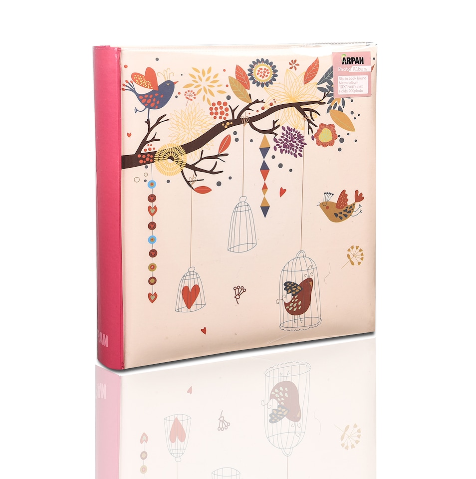 image 1 of ARPAN Large Slip In Memo Photo Album for 200 Photos 6x4" (10x15cm) – Picture Album with Memo Writing Space, Index Pages & CD/DVD Pocket – Memory Book for Family, Wedding & Travel Photos