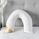 image 3 of V Shape Goose Feather And Down Luxury Pillow 100% Cotton Cover White