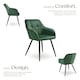 image 3 of Dining Chair Marilyn - velvet look, quilted pattern - per piece Green | Dark Green/Black