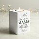 image 5 of Personalised Floral White Wooden Tea light Holder White