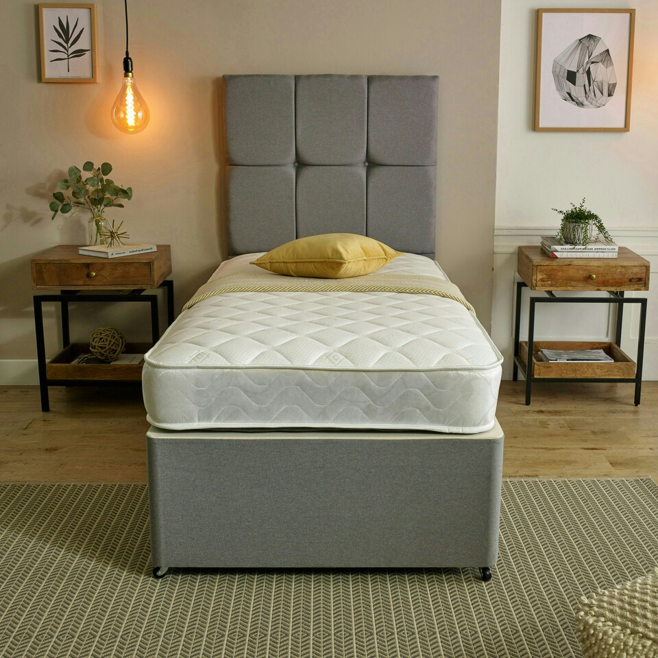 image 1 of Cooltouch Hybrid Shorty Mattress - 18cm Deep, Memory Foam & Coil Spring Support White | Small Double