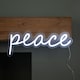 image 2 of 40cm Light up Neon Effect Peace Decorative Sign with 145 White LEDs