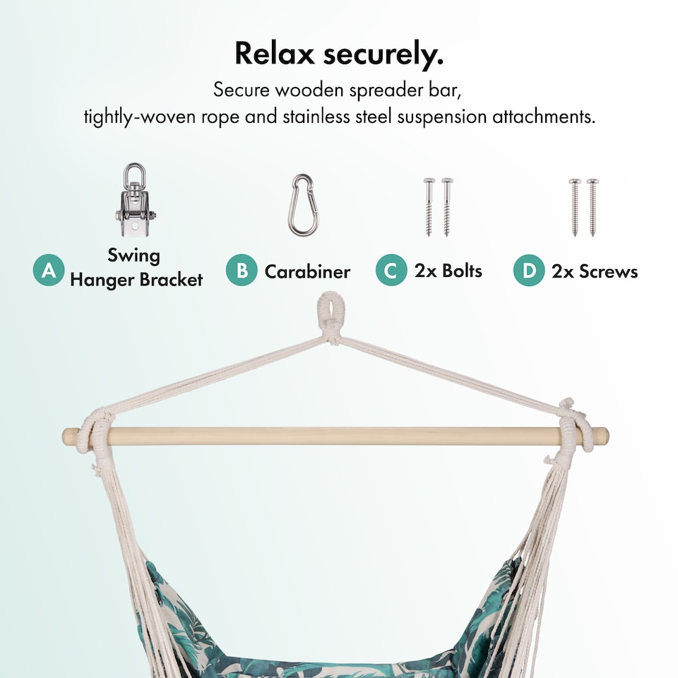 image 1 of Vonhaus Seville Outdoor Hanging Chair with Attachments