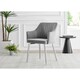 image 2 of Furniturebox 2x Calla Grey Velvet Dining Chairs with Silver Chrome Legs