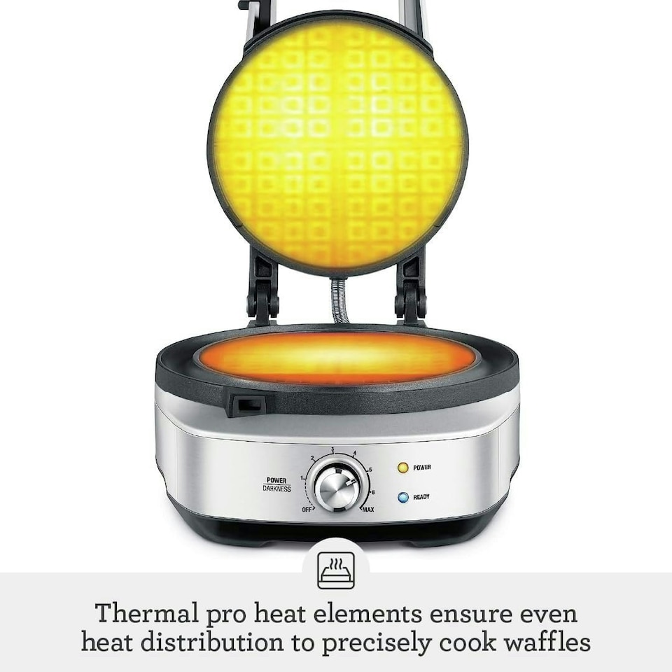 image 1 of Sage The No-Mess Waffle Maker, With Non-Stick Surface, No Mess Moat & Browning Control - Brushed Stainless Steel