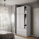 image 4 of 120cm 3 Sliding Doors Children Kids Wardrobe Bedroom Storage Closet Hanging Rail | Multi | White | 1