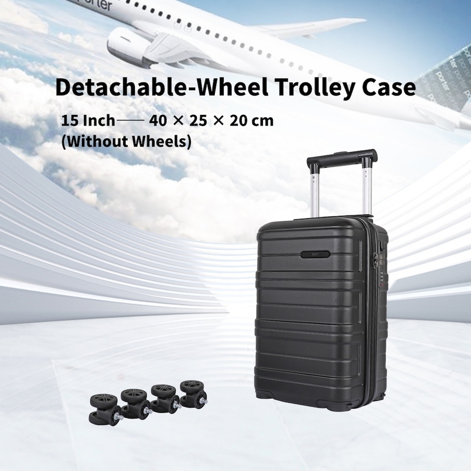 image 1 of ABS Cabin Luggage 40×25×20 Lightweight Carry-On with TSA Lock | Black | Black | Cabin Bag