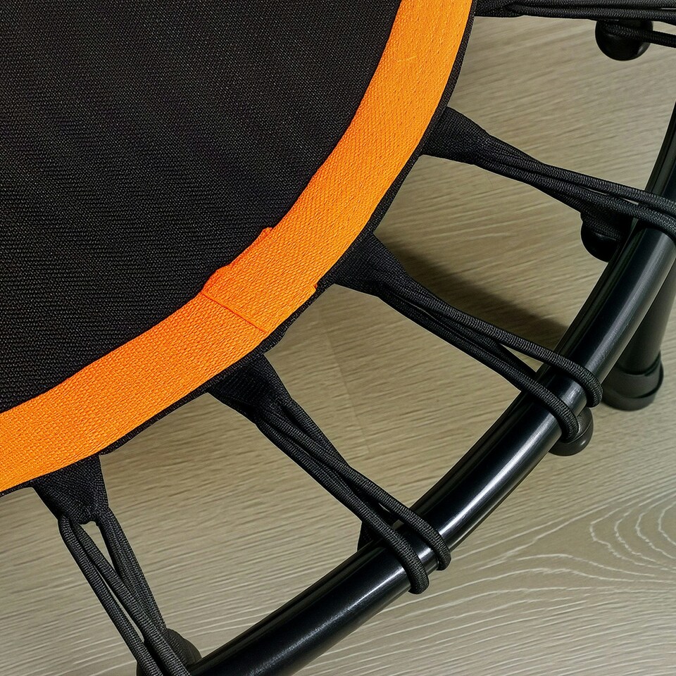 image 1 of HOMCOM 40" Mini Trampoline, Rebounder Jumper w/ Adjustable Handle, Orange