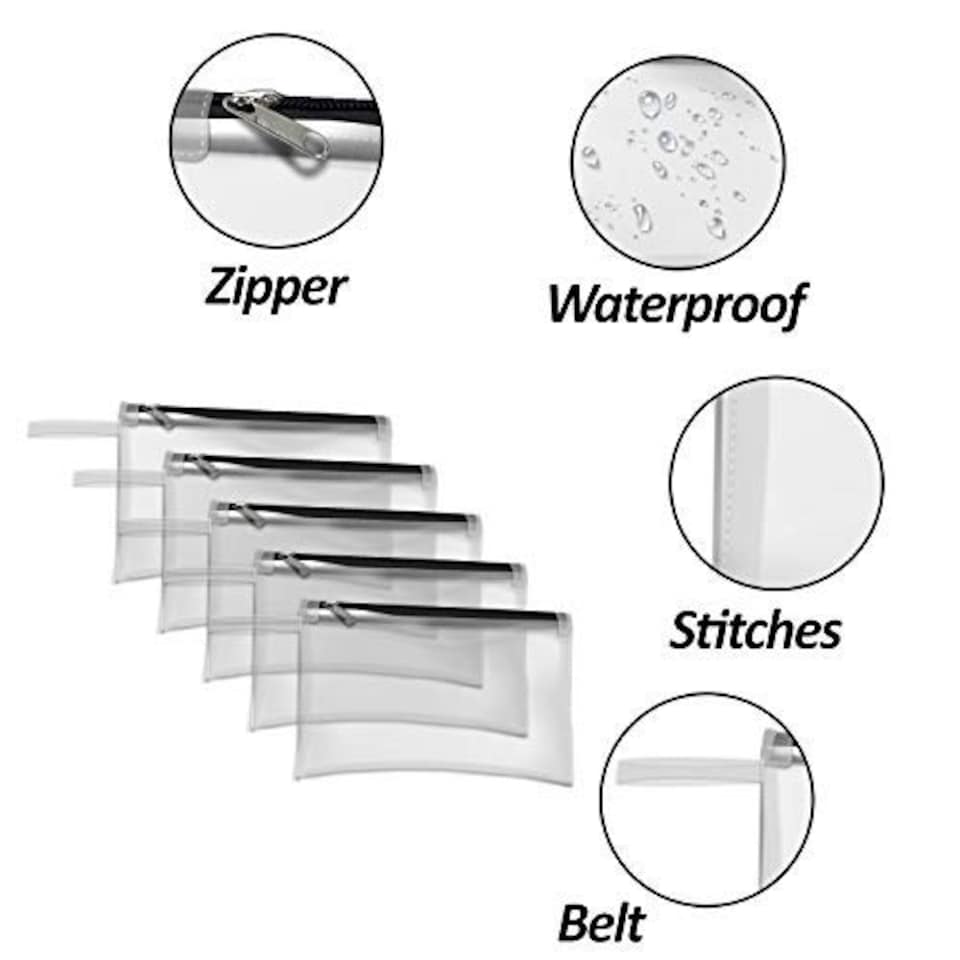 image 1 of Covers & All Tool Bag, 18 Oz 48 PHR, Ultra-Clear PVC Tool Pouch with Belt for 18 Oz Clear 5pc, 7 in L x 11 in W x 7 in H