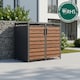 image 2 of Trimetals Double Wheelie Bin Store Dark Wood
