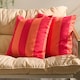 image 2 of OHS 2 x Stripe Garden Cushion Covers Outdoor Water Resistant | Multi | Orange/Pink