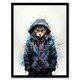 image 1 of Street Cat Watercolour Pet Portrait Boys Bedroom Black Framed Wall Art Print A4