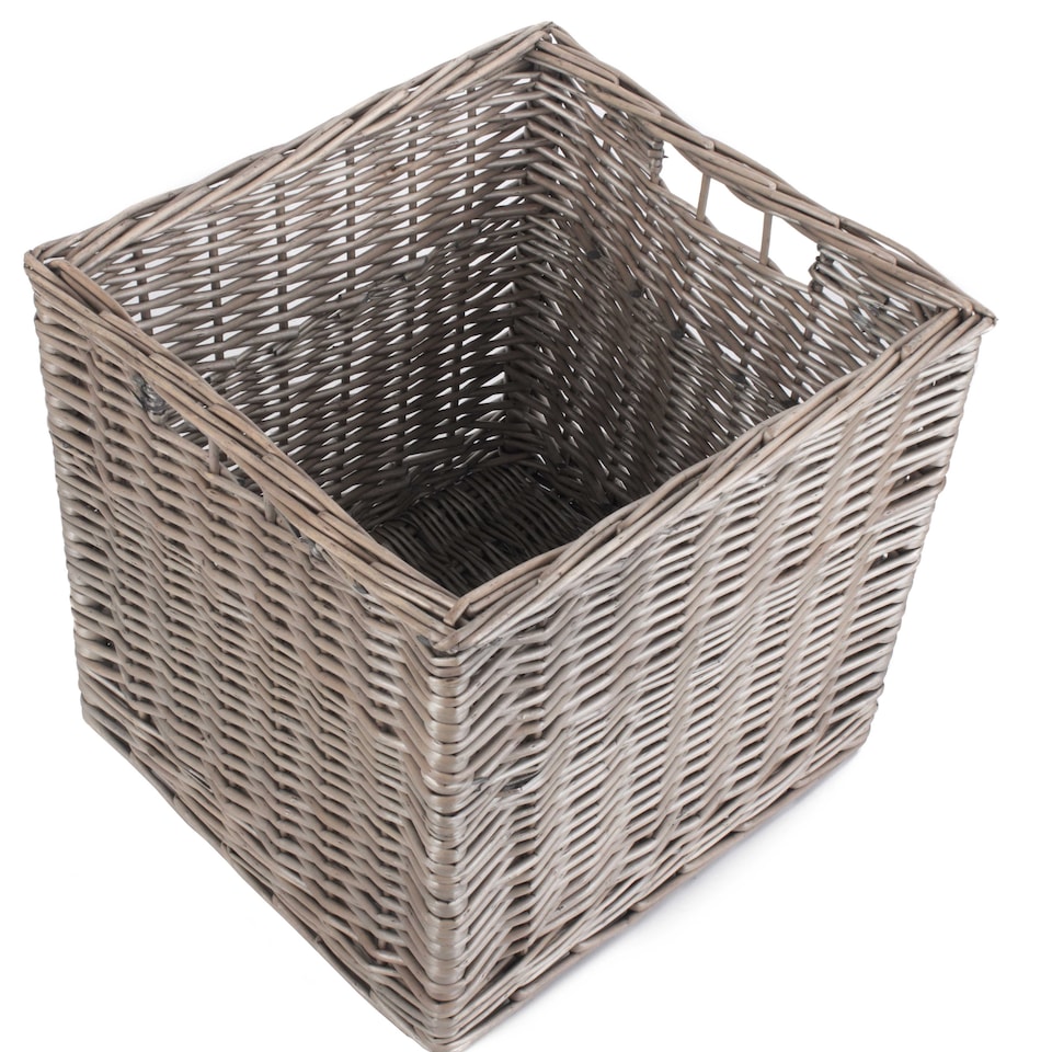 image 1 of Wicker Square Storage Basket | Brown | Brown | Not provided