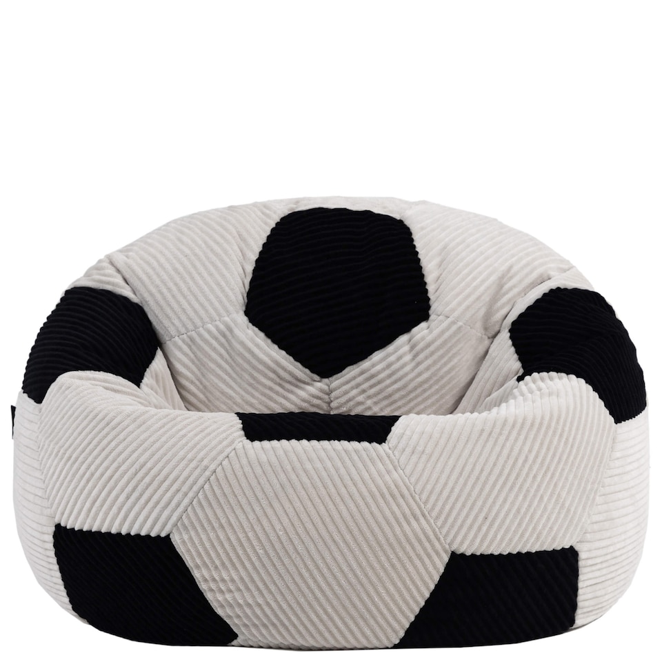 image 1 of Icon Kids Football Jumbo Cord Classic Bean Bag, Black