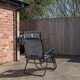 image 9 of Multi Position Garden Gravity Relaxer Chair Sun Lounger with Sun Canopy in Grey
