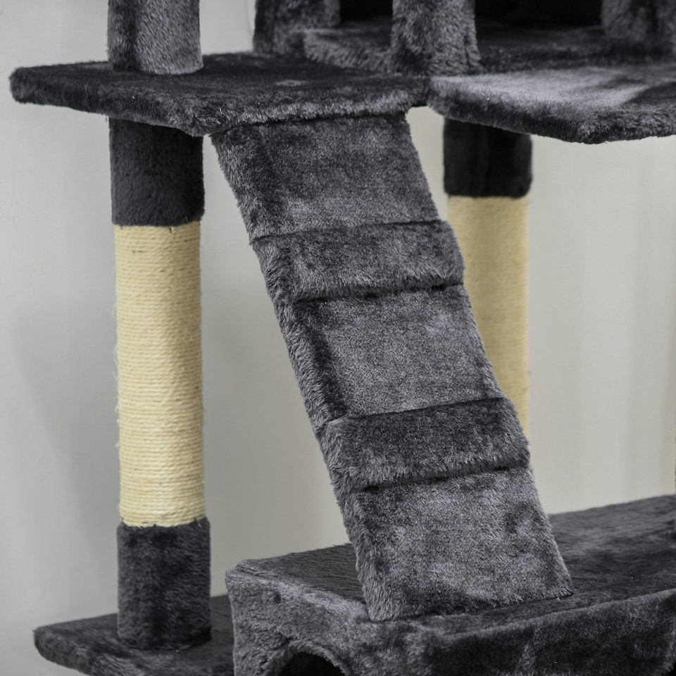 image 1 of PawHut 173cm Cat Tower Scratching Post Activity Centre for Indoor Charcoal