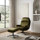 image 8 of Velvet Orange Brenna Swivel Armchair with Footstool