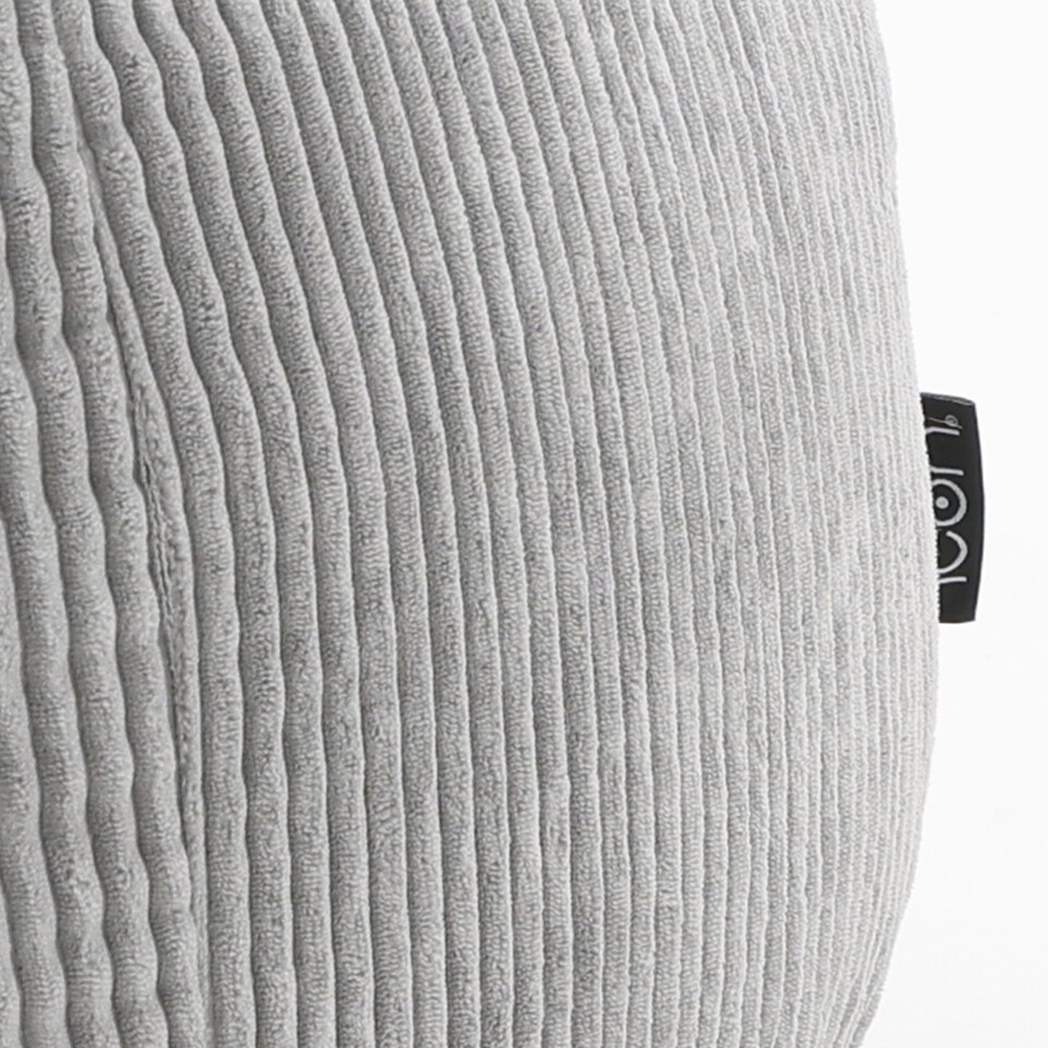 image 1 of Kingston Cord Adults Bean Bag Chair and Pouffe, Ready Filled Beanbag and Footstool Grey | Grey | Grey | 2