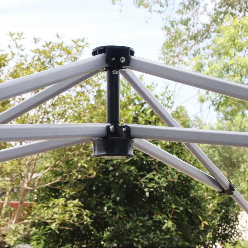 image 1 of Outsunny Pop Up Gazebo Foldable w/ Wheeled Carry Bag & 4 Weight Bags, Grey