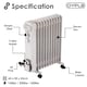 image 3 of 2500W 11 Fin Portable Oil Filled Radiator Electric Heater