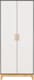 image 2 of Cleveland 2 Door Wardrobe - L52 x W80 x H192 cm - White/Grey Metal Effect | Grey