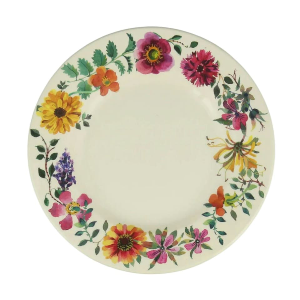 image 1 of Breakfast/Salad Plate: 1 x 22cm Emma Bridgewater, Garden Flowers Plate, Ceramic White