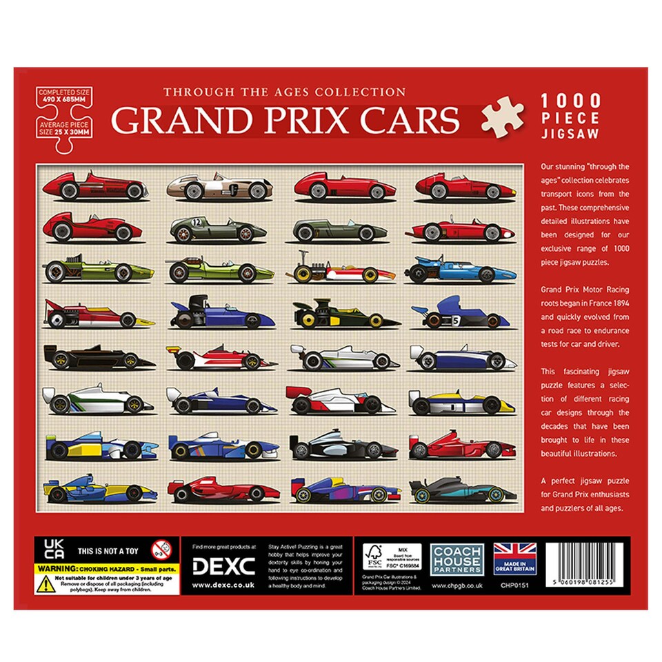 image 1 of Coach House Partners Grand Prix Racing Cars 1000 Piece Jigsaw