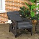 image 2 of Outsunny Garden Recliner w/ Cushion, Reclining Rattan Chair, Dark Grey/Brown