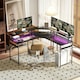 image 8 of HOMCOM L Shaped Desk Corner Computer Desk with Monitor Stand, Black Black