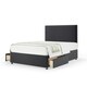 image 1 of Neptune Spring Graphite Plush Velvet 2 Drawer Divan Set And Valencia Headboard Small Single