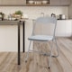image 3 of 4-Pc Folding Chair Set with Cushioned Velvet Seat and Back | Grey | 4