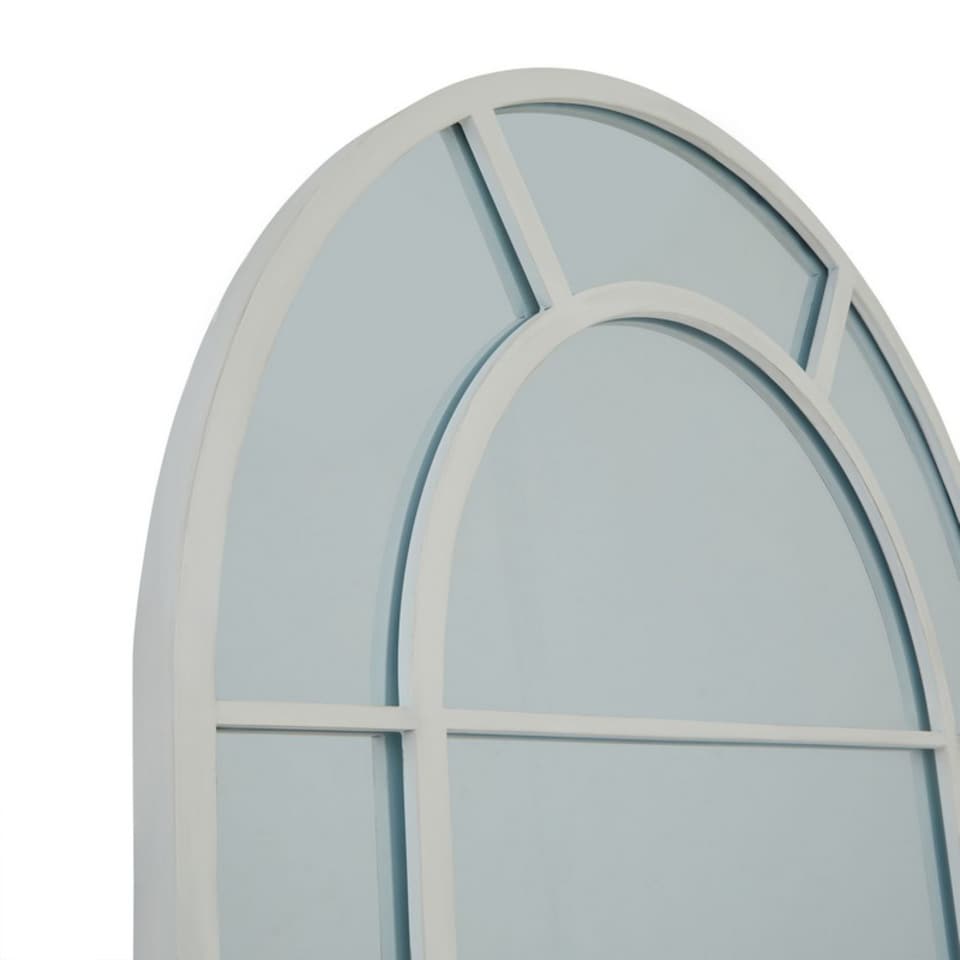 image 1 of Large Arched Window Mirror - Wood - L4 x W80 x H200 cm - White | White